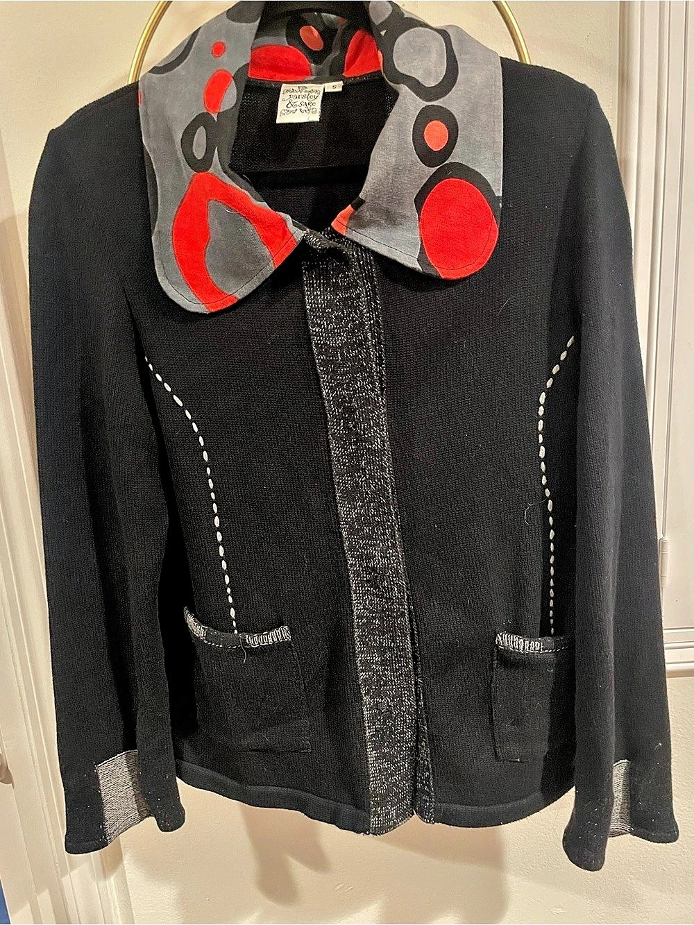 Parsley & Sage Polka Dot Jacket in Black & Red Size Small